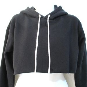 Black Cropped Hoodie